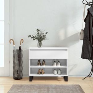 vidaXL Pantofar, alb extralucios, 70x36x60 cm, lemn prelucrat imagine