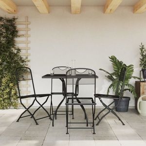 vidaXL Set de masă pentru grădină, 5 piese, plasă metalică antracit imagine