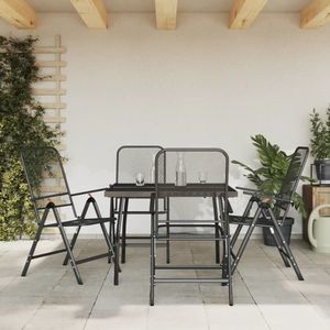 vidaXL Set de masă pentru grădină, 5 piese, plasă metalică antracit imagine