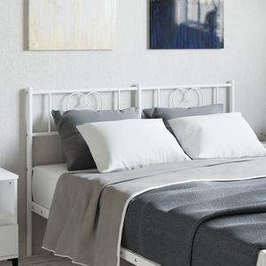 vidaXL Tăblie de pat metalică, alb, 150 cm imagine