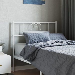 vidaXL Tăblie de pat metalică, alb, 75 cm imagine
