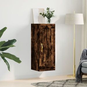 vidaXL Dulap de perete, stejar fumuriu, 34, 5x34x90 cm, lemn prelucrat imagine