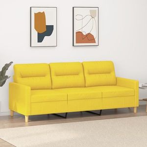 vidaXL Canapea cu 3 locuri, galben deschis, 180 cm, material textil imagine