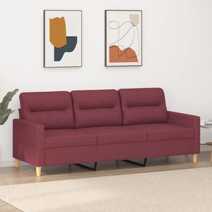 vidaXL Canapea cu 3 locuri, roșu vin, 180 cm, material textil imagine
