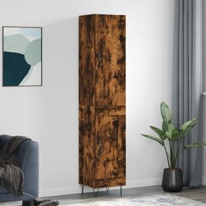 vidaXL Dulap înalt, stejar fumuriu, 34, 5x34x180 cm, lemn prelucrat imagine