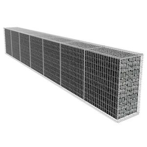 vidaXL Perete gabion cu capac, 600 x 50 x 100 cm, oțel galvanizat imagine