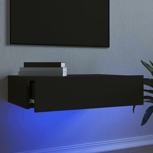 vidaXL Comodă TV cu lumini LED, negru, 60x35x15, 5 cm imagine