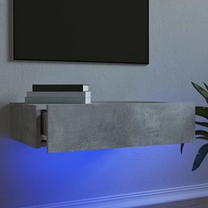 vidaXL Comodă TV cu lumini LED, gri beton, 60x35x15, 5 cm imagine