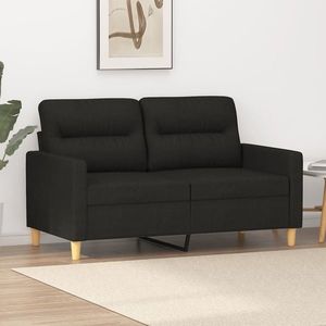 vidaXL Canapea cu 2 locuri, negru, 120 cm, material textil imagine