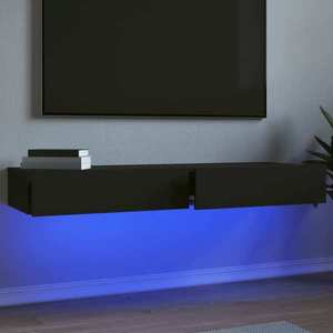 vidaXL Dulapuri TV cu lumini LED, 2 buc., negru, 60x35x15, 5 cm imagine