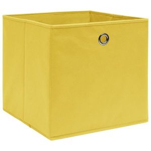 vidaXL Cutii depozitare, 4 buc., galben, 28x28x28 cm, textil nețesut imagine