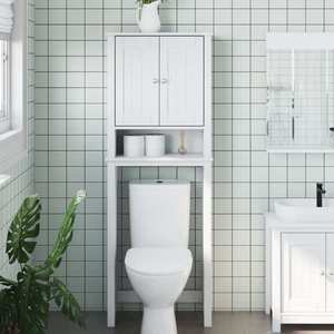 vidaXL Depozitare deasupra toaletei „BERG” alb 60x27x164, 5 cm lemn imagine