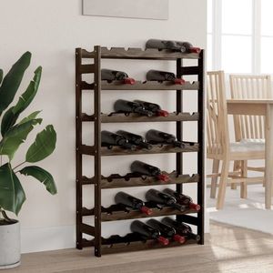 vidaXL Suport sticle de vin, 42 sticle, negru, lemn masiv de pin imagine