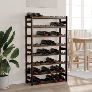 vidaXL Suport sticle de vin, 56 sticle, negru, lemn masiv de pin imagine