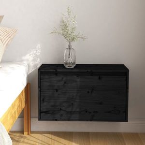vidaXL Dulap de perete, negru, 60x30x35 cm, lemn masiv de pin imagine
