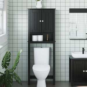vidaXL Depozitare deasupra toaletei „BERG” negru 60x27x164, 5 cm lemn imagine