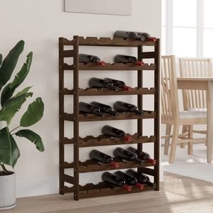 vidaXL Suport sticle de vin, 42 sticle, maro, lemn masiv de pin imagine