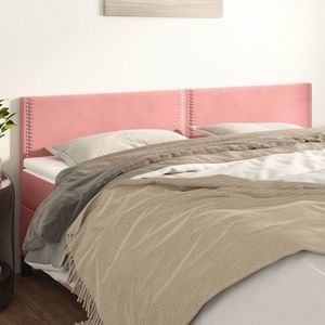 vidaXL Tăblii de pat, 2 buc, roz, 90x5x78/88 cm, catifea imagine