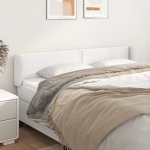 vidaXL Tăblie de pat cu aripioare alb 183x23x78/88 cm piele ecologică imagine