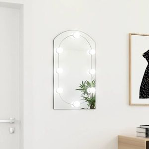 vidaXL Oglindă cu lumini LED, arcadă, 70x40 cm, sticlă imagine