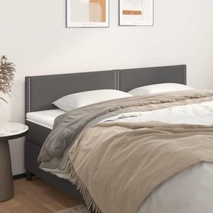 vidaXL Tăblii de pat, 2 buc, gri, 80x5x78/88 cm, piele ecologică imagine