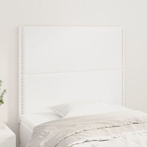 vidaXL Tăblii de pat, 2 buc, alb, 80x5x78/88 cm, piele ecologică imagine