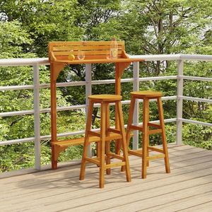 vidaXL Set mobilier de bar de balcon, 3 piese, lemn masiv de acacia imagine