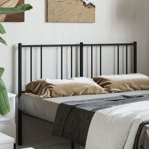 vidaXL Tăblie de pat metalică, negru, 140 cm imagine