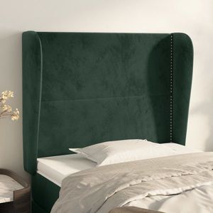 vidaXL Tăblie pat cu aripioare verde închis 103x23x118/128 cm catifea imagine