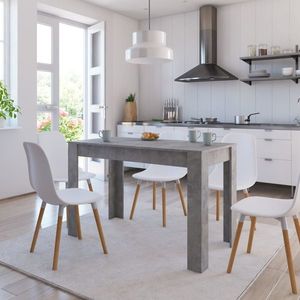vidaXL Masă de bucătărie, gri beton, 120x60x76 cm, lemn prelucrat imagine