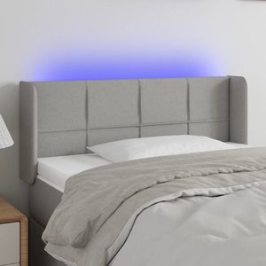vidaXL Tăblie de pat cu LED, gri deschis, 83x16x78/88 cm, textil imagine