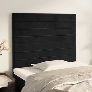 vidaXL Tăblii de pat, 2 buc, negru, 100x5x78/88 cm, catifea imagine