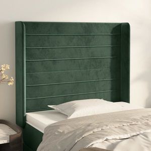 vidaXL Tăblie pat cu aripioare verde închis 103x16x118/128 cm catifea imagine