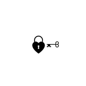 Sticker decorativ, Cheia si inima, negru, 110x78 cm imagine