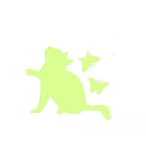 Sticker decorativ, pentru intrerupator, Pisica fosforescenta, 10 x 8.5 cm imagine