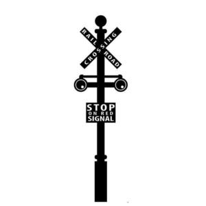 Sticker decorativ, Semn indicator stop, negru, 71x33 cm imagine