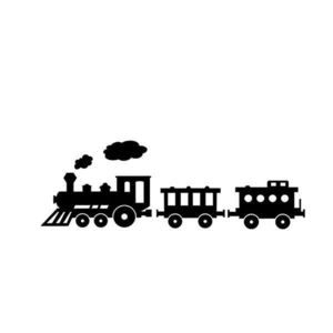 Sticker decorativ, Trenulet si norisori, negru, 55x20 cm imagine