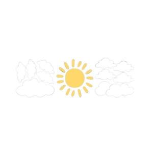 Set stickere decorative, Soare si multi norisori albi, 7 coli 30x30 cm imagine
