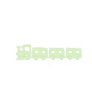 Sticker decorativ, Trenulet fosforescent, verde, 46x11 cm imagine