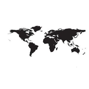 Sticker pentru perete, harta lumii, negru, 142x58 cm imagine