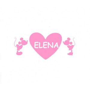 Sticker decorativ, Soricei Inima Elena, roz, 50x22 cm imagine