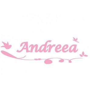 Sticker decorativ, Pasari Andreea, roz, 56x24 cm imagine