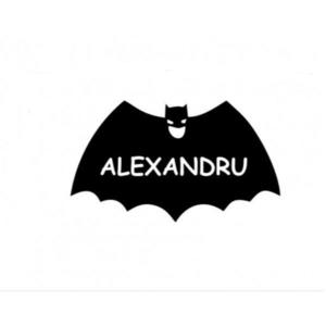 Sticker decorativ, Batman Alexandru, negru, 50x28 cm imagine