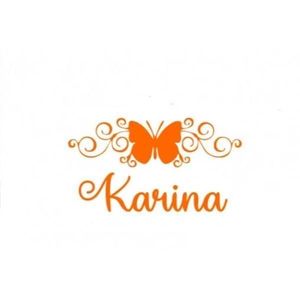 Sticker decorativ, Fluture Karina, portocaliu, 45x25 cm imagine