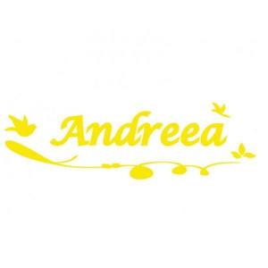 Sticker decorativ, Pasari Andreea, galben, 56x24 cm imagine