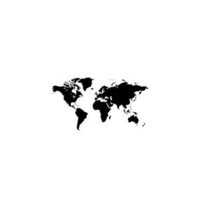 Sticker pentru perete, harta lumii, negru, 100x56 cm imagine