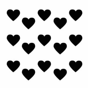 Sticker decorativ, Duragon, perete, Inimi, negru, 56 bucati, 7x6 cm imagine