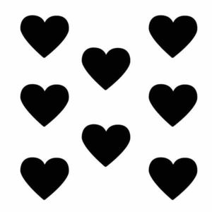 Sticker decorativ, Duragon, perete, Inimi, negru, 24 bucati, 10.5x9 cm imagine