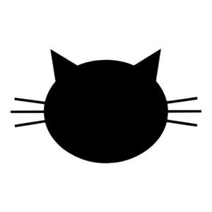 Sticker decorativ, Duragon, perete, Cap pisica, negru, 24 bucati, 10.5x9 cm imagine