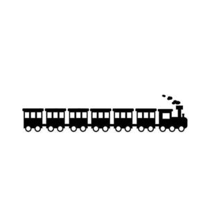 Sticker decorativ, Tren cu 6 vagoane, negru, aprox 100x22 cm imagine